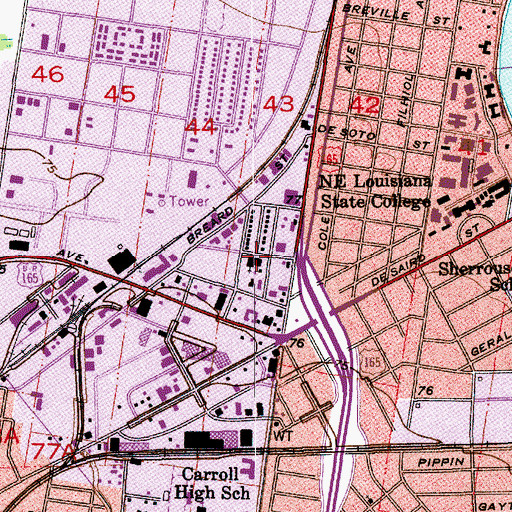 Topographic Map of Our Lady of Fatima Catholic Church, LA