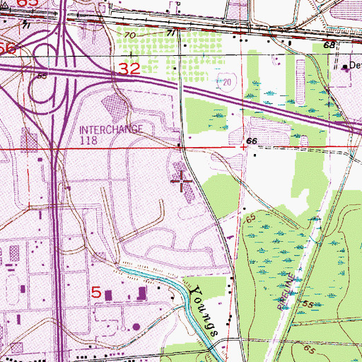 Topographic Map of Martin Luther King Jr Middle School, LA