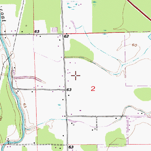 Topographic Map of Petticoat Bayou Gas Field, LA