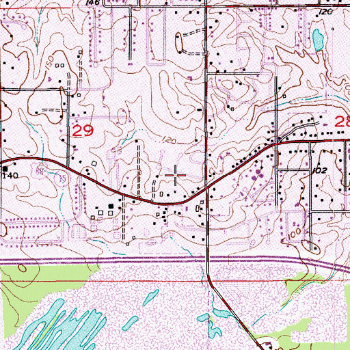 Topographic Map of Pine Hollow Estates, LA