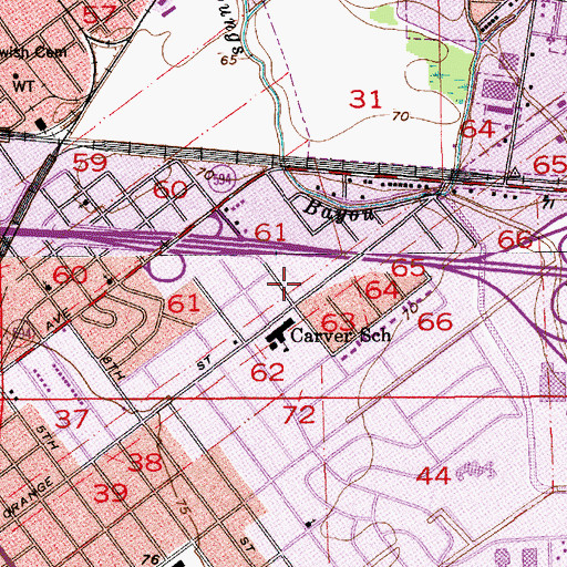 Topographic Map of Piney Grove Baptist Church, LA