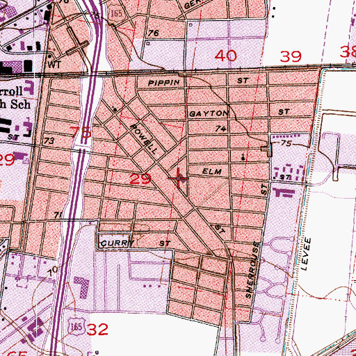 Topographic Map of Powell Avenue Recreation Center, LA