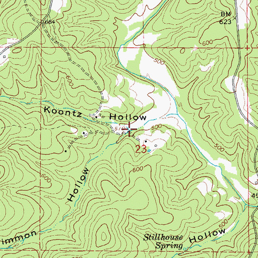 Topographic Map of Simmon Hollow, AR