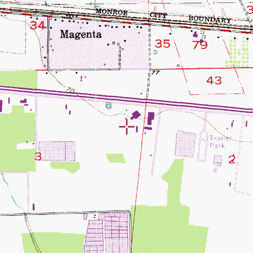 Topographic Map of R W Gregory Development Park, LA
