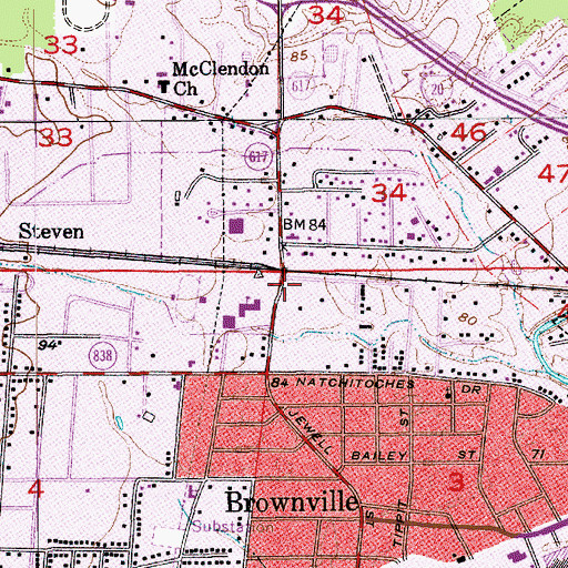 Topographic Map of Richardson Alternative Middle School (historical), LA