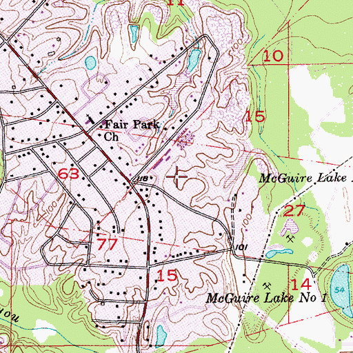 Topographic Map of Ridgedale Academy, LA