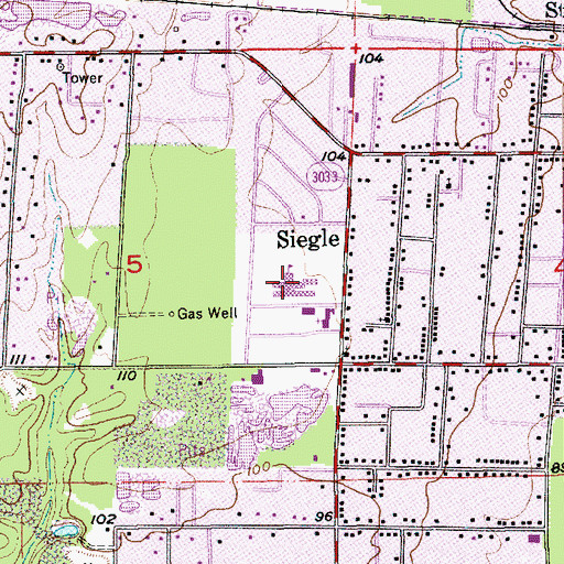 Topographic Map of Riser Elementary School, LA