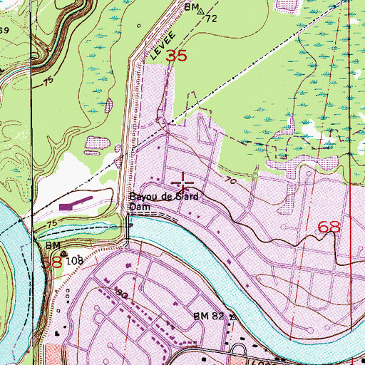 Topographic Map of River Oaks, LA