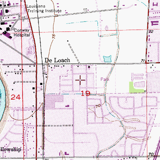 Topographic Map of Robinson Place, LA