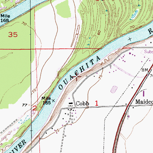 Topographic Map of Roselawn Landing, LA