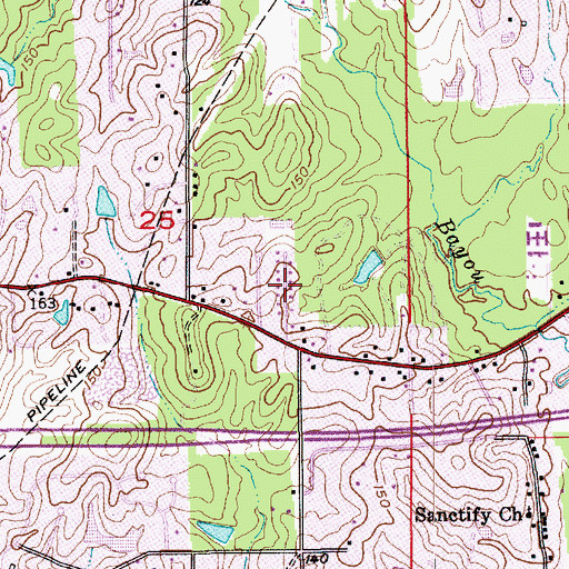 Topographic Map of Royal Pines, LA