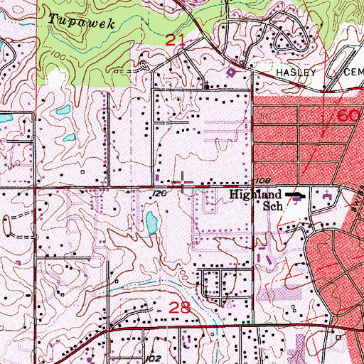Topographic Map of Saint Patricks Episcopal Church, LA