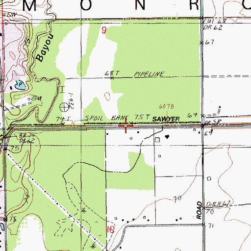 Topographic Map of Spicewood Pond (historical), LA