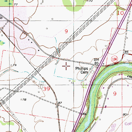Topographic Map of Sterlington High School, LA