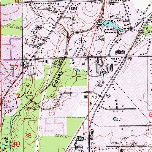 Topographic Map of Swartz Lower Elementary School, LA