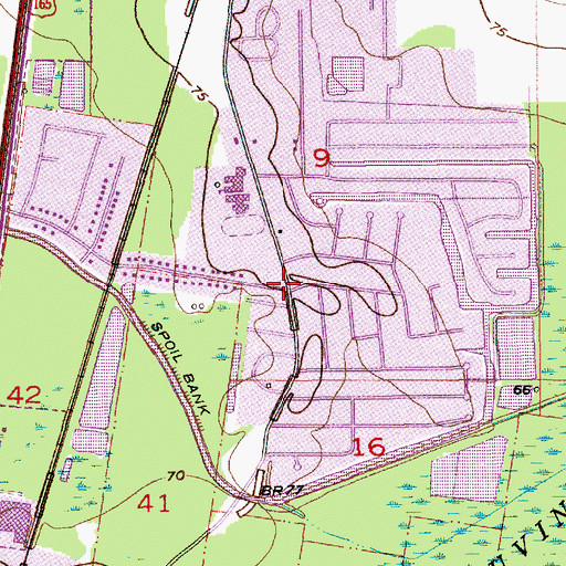 Topographic Map of Town and Country, LA