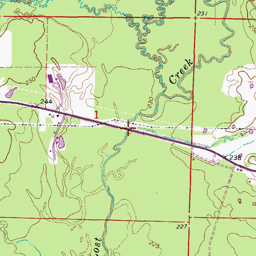 Topographic Map of Simon Branch, AR