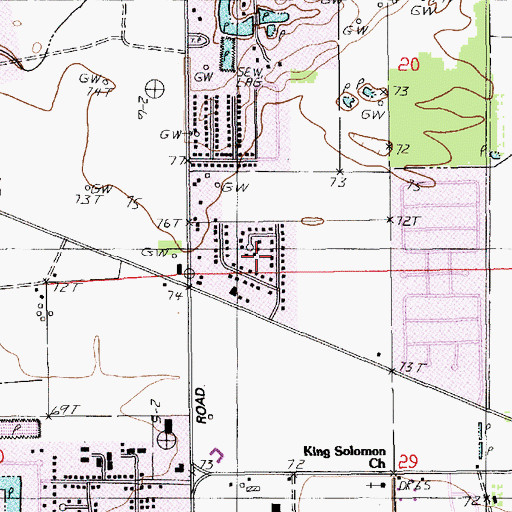 Topographic Map of Town East, LA