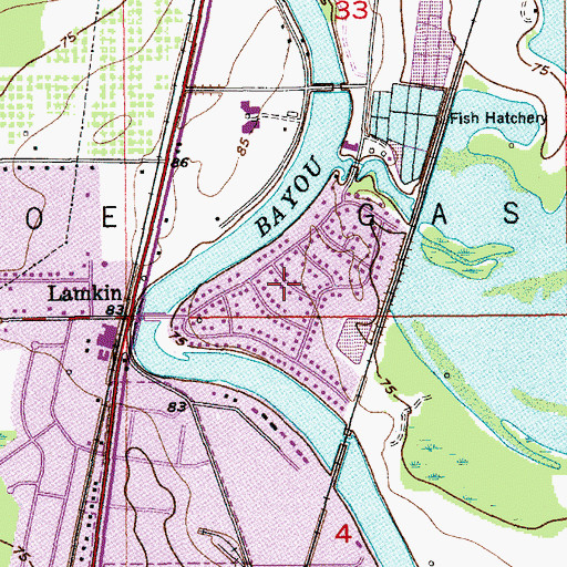Topographic Map of Treasure Island, LA