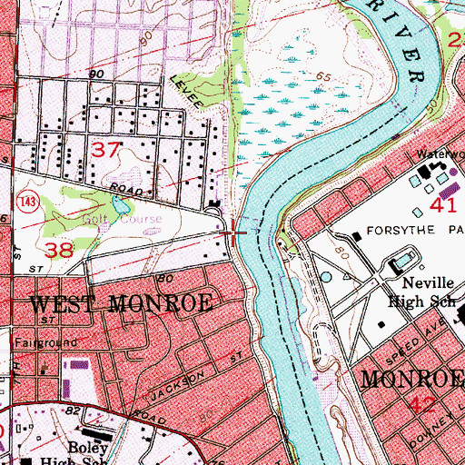 Topographic Map of Trenton Landing, LA