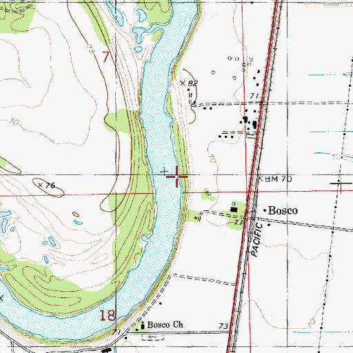 Topographic Map of Upper Bosco Landing, LA