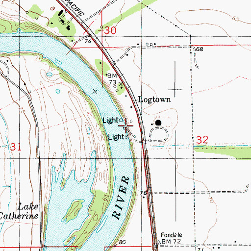 Topographic Map of Watkins Landing, LA