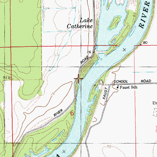Topographic Map of Westside Landing, LA