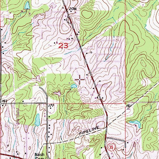 Topographic Map of Valley Hills, LA