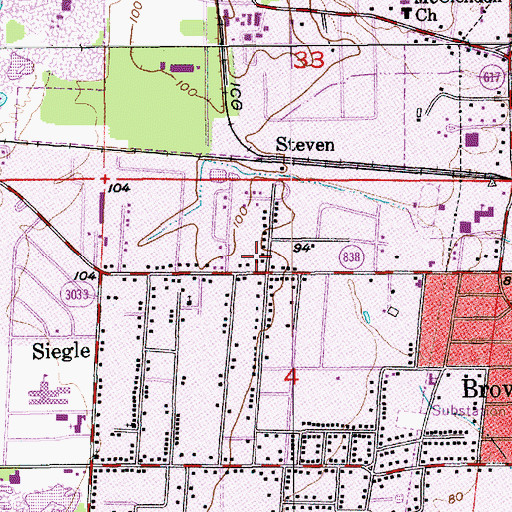 Topographic Map of Violet Street Church of Christ, LA