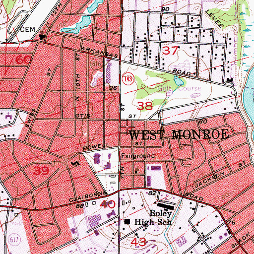 Topographic Map of Wesleyan Church, LA