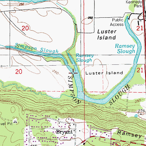 Topographic Map of Ramsey Slough, AR