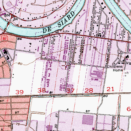 Topographic Map of Westminster Presbyterian Church, LA