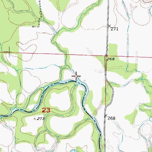 Topographic Map of Simpsons Creek, AR