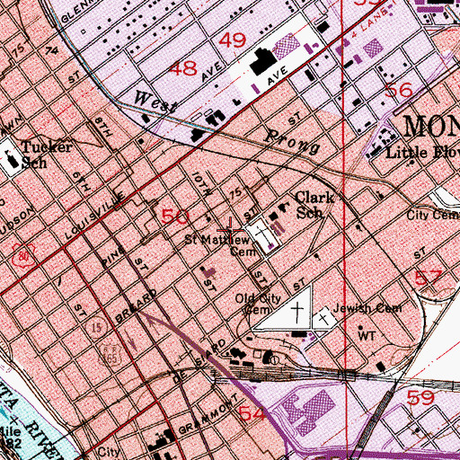 Topographic Map of Zion Hill Baptist Church, LA