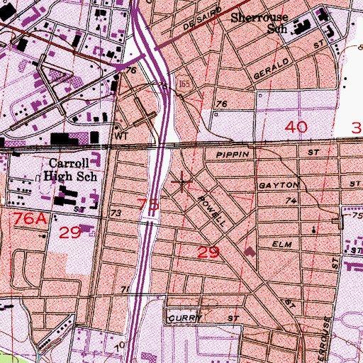 Topographic Map of Zion Spring Baptist Church, LA