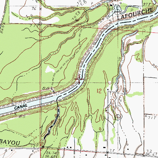 Topographic Map of Easons Ferry (historical), LA
