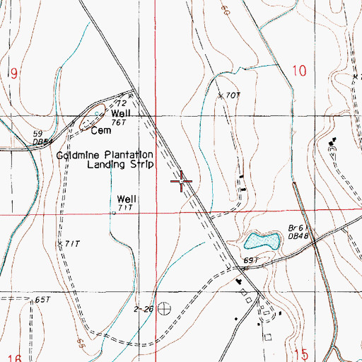 Topographic Map of Goldmine Plantation Landing Strip, LA