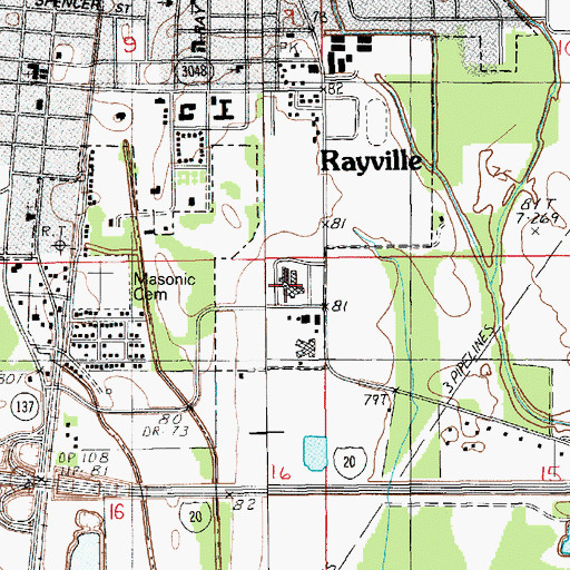 Topographic Map of Richardson Medical Center, LA