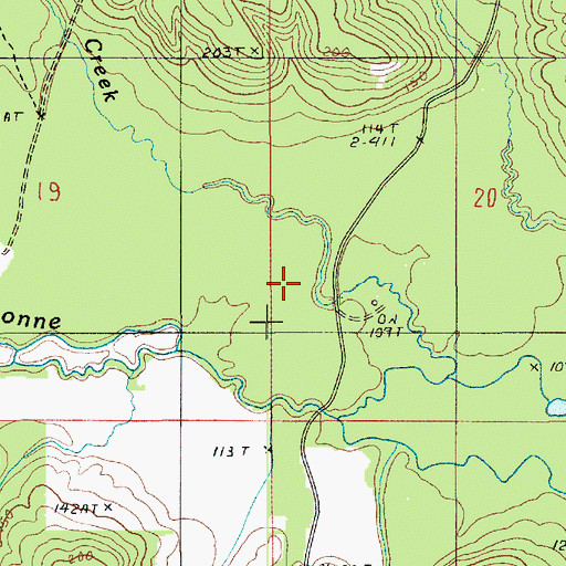 Topographic Map of Bull Creek Gas Field, LA
