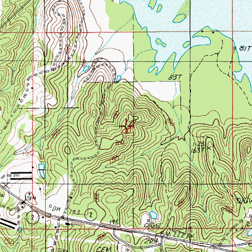 Topographic Map of Corney Bayou Oil Field, LA