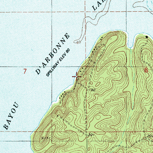 Topographic Map of Cox Ferry, LA