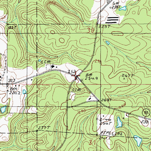 Topographic Map of Culbertson, LA