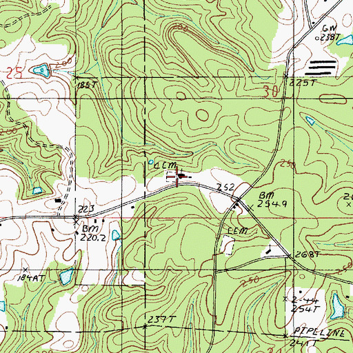 Topographic Map of Culbertson Church, LA