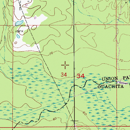 Topographic Map of Drew Gas Field, LA