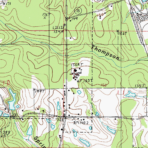 Topographic Map of Lillie Middle School (historical), LA