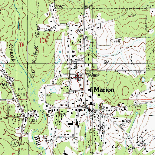 Topographic Map of Marion High School, LA