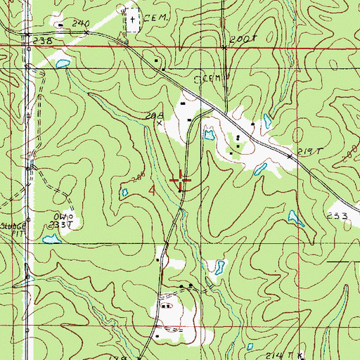 Topographic Map of Mount Olive Oil and Gas Field, LA
