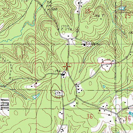 Topographic Map of Pisgah, LA