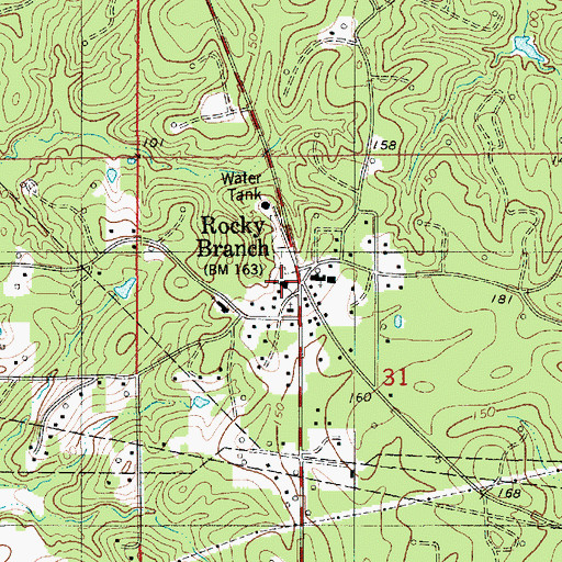Topographic Map of Rocky Branch Elementary School (historical), LA