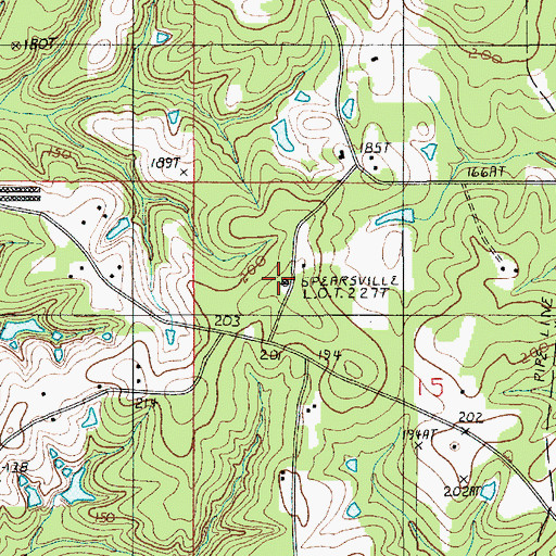 Topographic Map of Spearsville Lookout Tower, LA